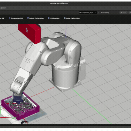 A robotic arm picking objects from a bin