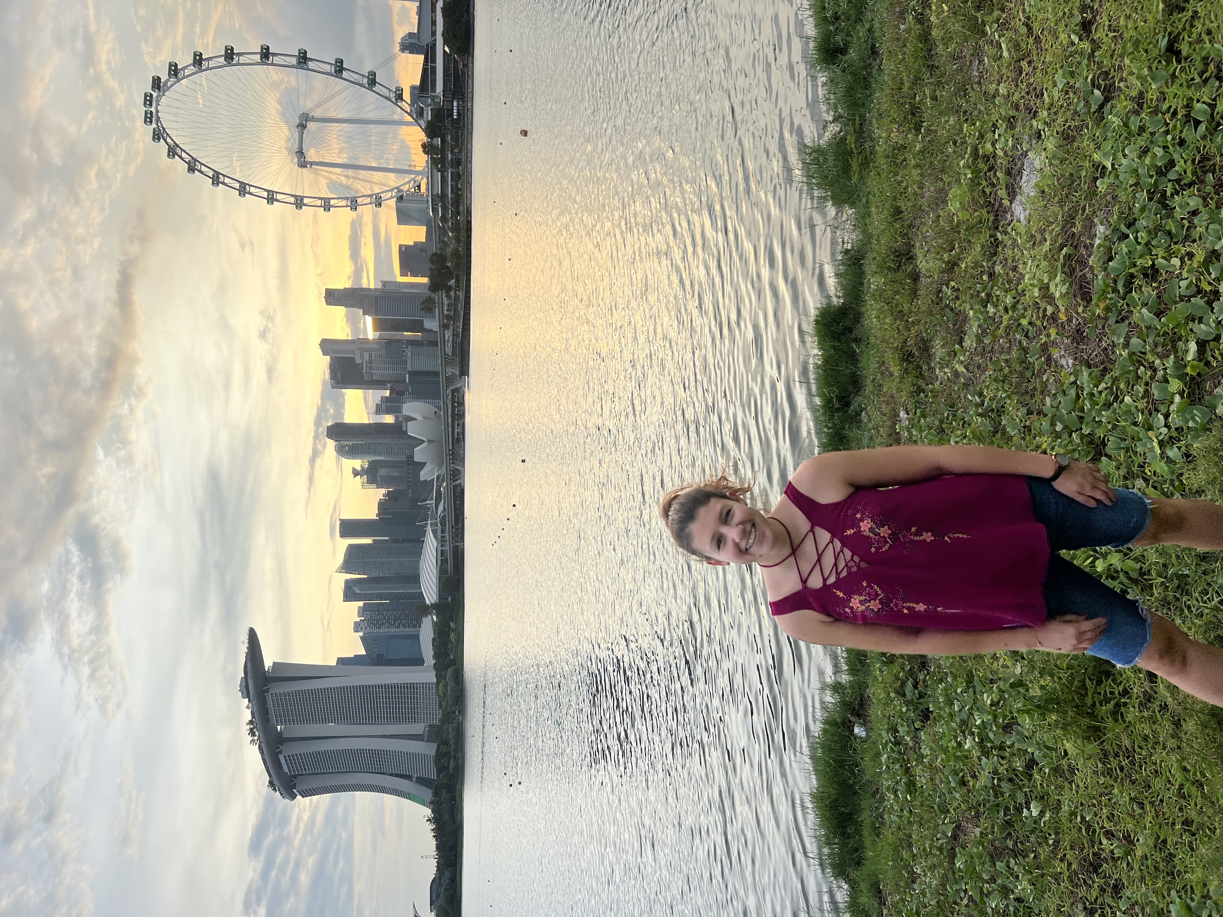 Kristina standing in front of Singapore’s iconic skyline featuring Marina Bay Sands and the Singapore Flyer. While researching Entropica Labs, she read up about Singapore and was excited about moving to a place that many people had spoken highly of.